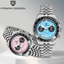 2026New PAGANI DESIGN Quartz Panda Dial Watch Sapphire Luxury Luminous 500 Bezel Men Watch 316L All Steel Japan Movt Chronograph