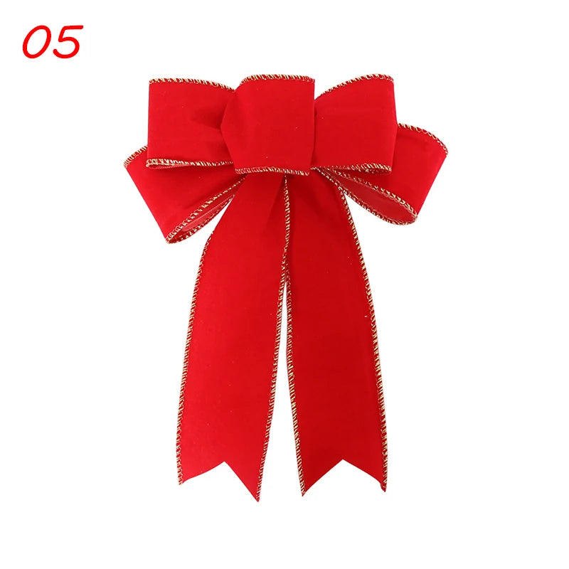 New Red Christmas Ribbon Bows Hanging Decorations Large Bowknot Gift Christmas Tree Ornaments Xmas Party Decor New Year