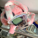 Winter Panda Crossbody Bag for Women Girls Kawaii Plush Shoulder Bag Furry Desinger Handbag Purse Soft Cute Fluffy Messenger Bag