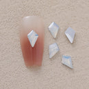 100pcs/Pack White Opal Drop Heart Mixed Shaped Resin Rhinestone Fancy Style Shiny 3D Manicure Nail Art Decoration Charms Jewelry