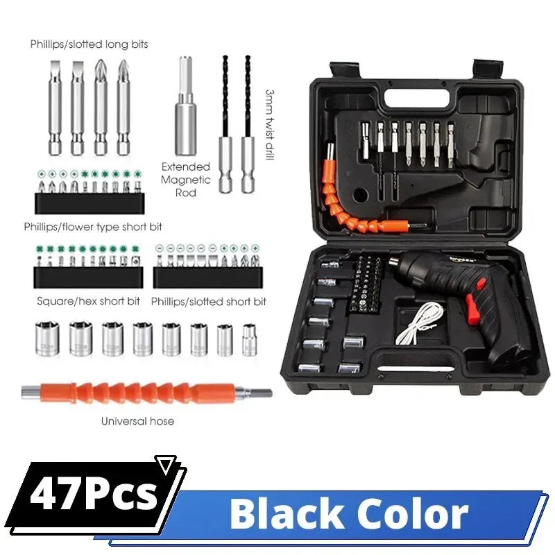 Electric drill kit 3.6V power tools kit for maintenance 1800mAh household electric drill screwdriver