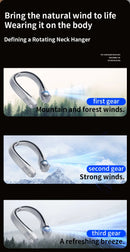 Rotor Neck Hanging Portable Fan, USB Rechargeable Adjustable Bladeless Turbo Cooling Fan for Dorm Home Outdoor