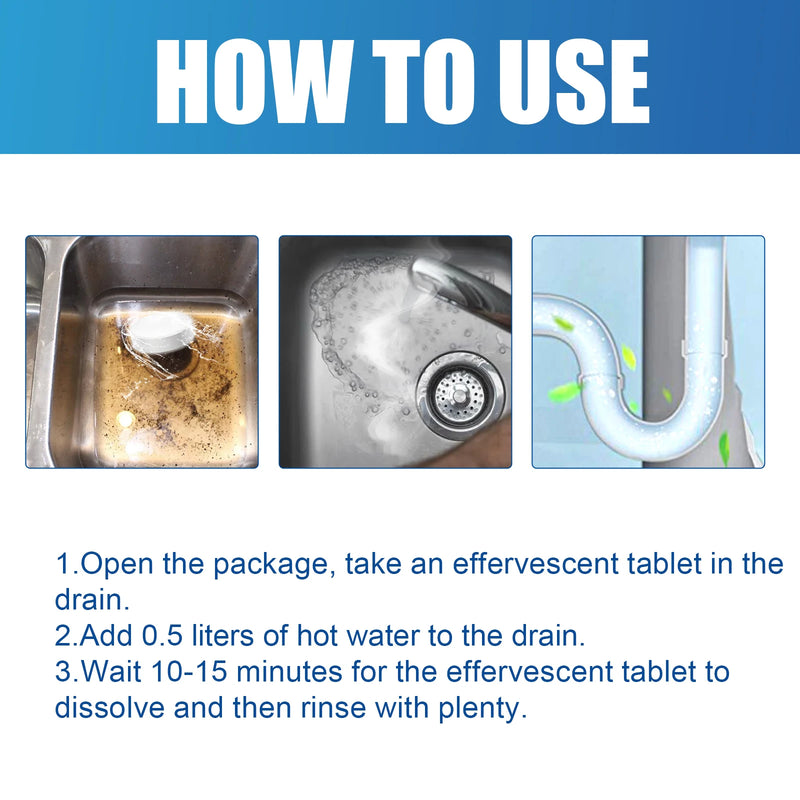 Dredging agent Effervescent tablets Bathroom kitchen sink drain cleaner Effervescent tablets drain dredge for bathroom, toilet