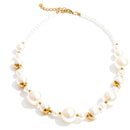 Yhpup New Arrivals Simulated Pearls Resin Acrylic Round Beads Chain Handmade Necklace Stainless Steel Trendy Jewelry Waterproof