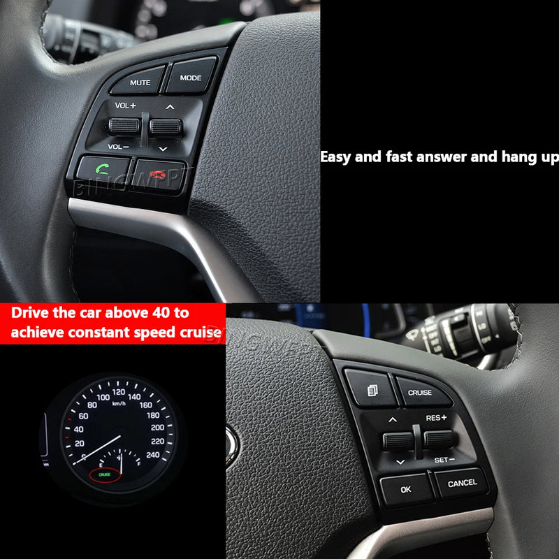 For Hyundai Tucson 2015-2019 Steering Wheel Cruise Control Buttons Remote Volume Button Switches Car Accessories 96710D3500