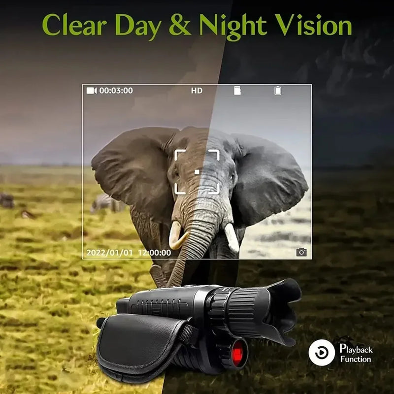 Monocular Night Vision Device 1080P HD Infrared Camera 5X Digital Light Zoom Hunting Telescope Outdoor Search Full Darkness 300m