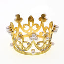 1Pcs Mini Crown Cake Decoration Gold Silver Pearl Tiara Crowns for Children Hair Ornaments DIY Cake Topper Wedding Decoration