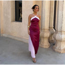 The Meridian Line | Colour-Block Halter Maxi Dress