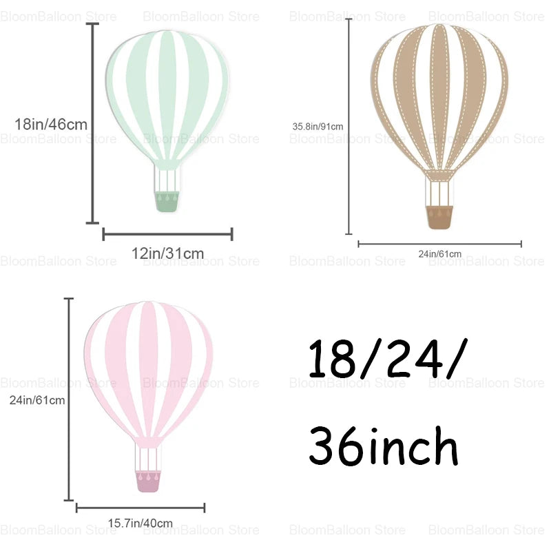 Hot Air Balloon KT Board Blue Pink Hot Air Balloon Cutouts for 1st Birthday party Decoration Girl Wedding Baby Shower Supplies