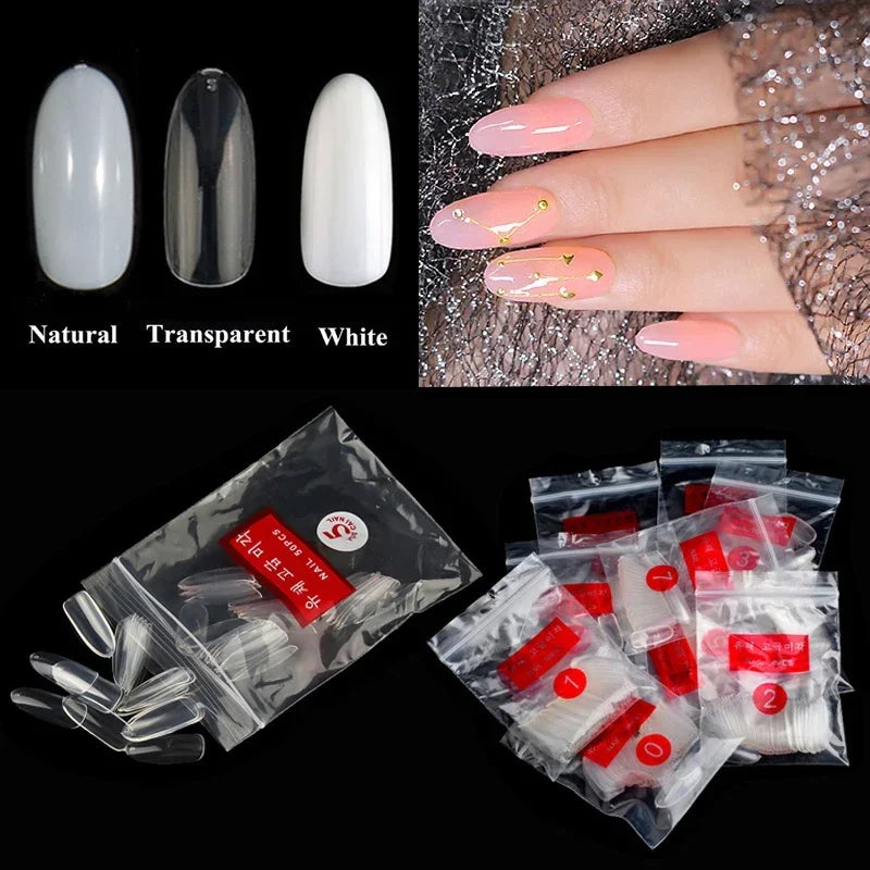 500pcs/pack Acrylic Nails OVAL Round Shapes False Nail Tips Full Cover False French Nail Tips NEW Fake Nail Art Tips Tools