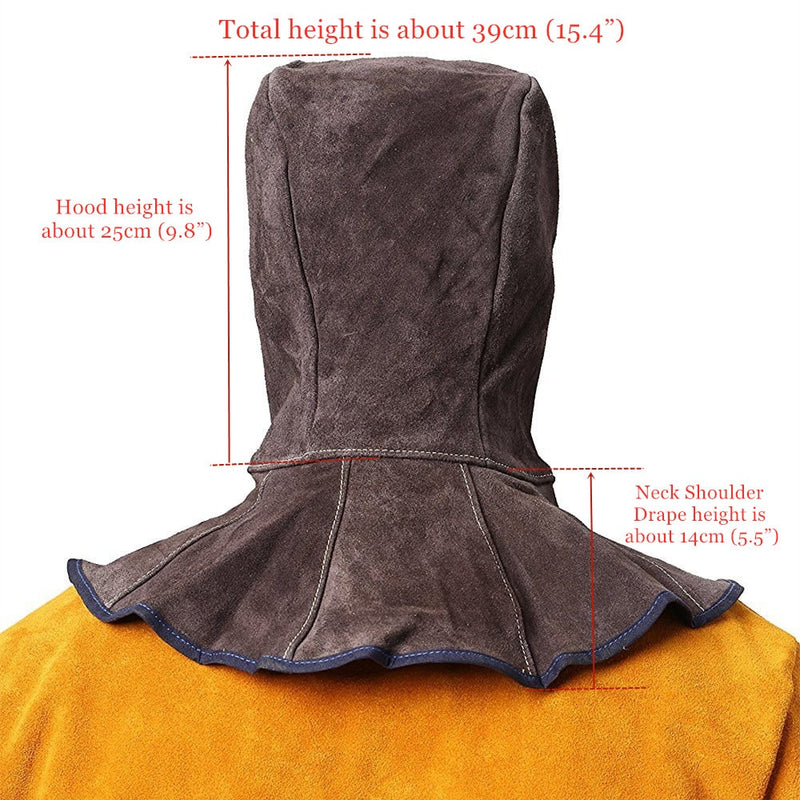 Professional Welding Hood Cowhide Leather Weld Cap CE Spark Flame Retardant for Welder Helmet