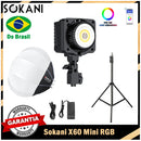 【DO BRASIL】Sokani X60 Mini 60W RGB Bi-Color LED Video Light Wireless with TRIOPO Lantern Softbox for Youtube TikTok Photography
