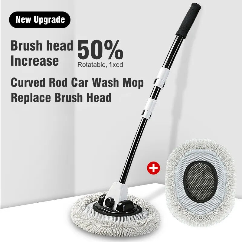 Car Cleaning Brush Mop Kit Wash Brush Chenille Microfiber Car Wash Brush Telescopic Long Handle Cleaning Mop Car Cleaning Tool