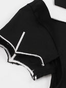 Tonval Bat Embroidery Halloween Costumes Party Vintage Dresses for Women Cap Sleeve Keyhole Front Retro A Line Dress