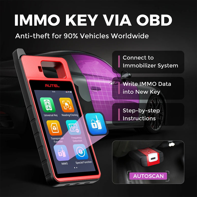 Autel MaxiIM KM100 Key Fob Programming Tool Lifetime Update 2024 Newest IMMO Key programmer Built-in APB112 2PCS IKEYs Same as K