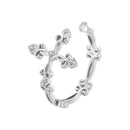 BAMOER 925 Sterling Silver Retro Pattern Cross Ring for Women 14K Gold Plated Flower Rings 3 Colors BSR041