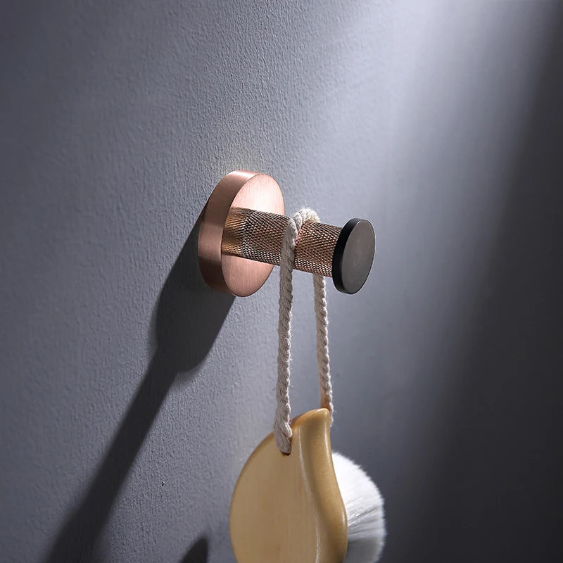 Rose Gold Black Coat Bath Towel Hook Paper Holder Towel Holder Toilet Brush Holder Bathroom Bathroom Hardware Accessories