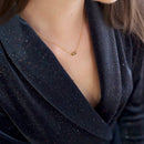 [Three Small Tablets] European Dutch Niche Atlitw Vintage Olive Green Crystal Necklace S925 Silver Temperament