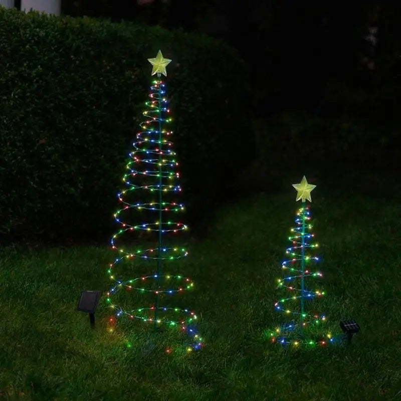 Christmas Tree Outdoor Solar Fairy Lights Outdoor Star Christmas Tree With Super Bright LED Lights Solar Powered Create A