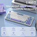 ATTACK SHARK X85 75% Wireless Mechanical Gaming Keyboard with Knob Hot Swappable,PBT Keycaps Gasket RGB Linear White Jade Switch