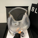 Fashion Half Moon Shoulder Bag For Women 2025 Summer Waterproof PVC Transparent Crossbody Bag 8 Colors Jelly Mobile Phone Purse