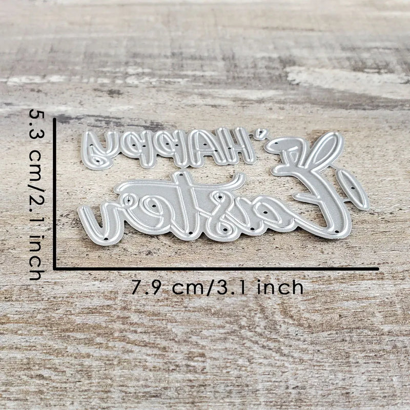 Catlove Happy Easter Word Metal Cutting Dies Scrapbooking Mold Stencil Die Cuts Card Making DIY Craft Embossing New Dies For