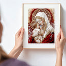 Huacan Neuheiten 2025 Diamond Painting Heilige Mutter Kinder Diamant Mosaik Porträt Religion Tier Komplettset Bastelset