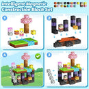 Magnetic Building Blocks Mine World Magnet Cubes Forest Set for Boy Girl Kid Age 3+ DIY Model Children STEM Sensory Toy Gift