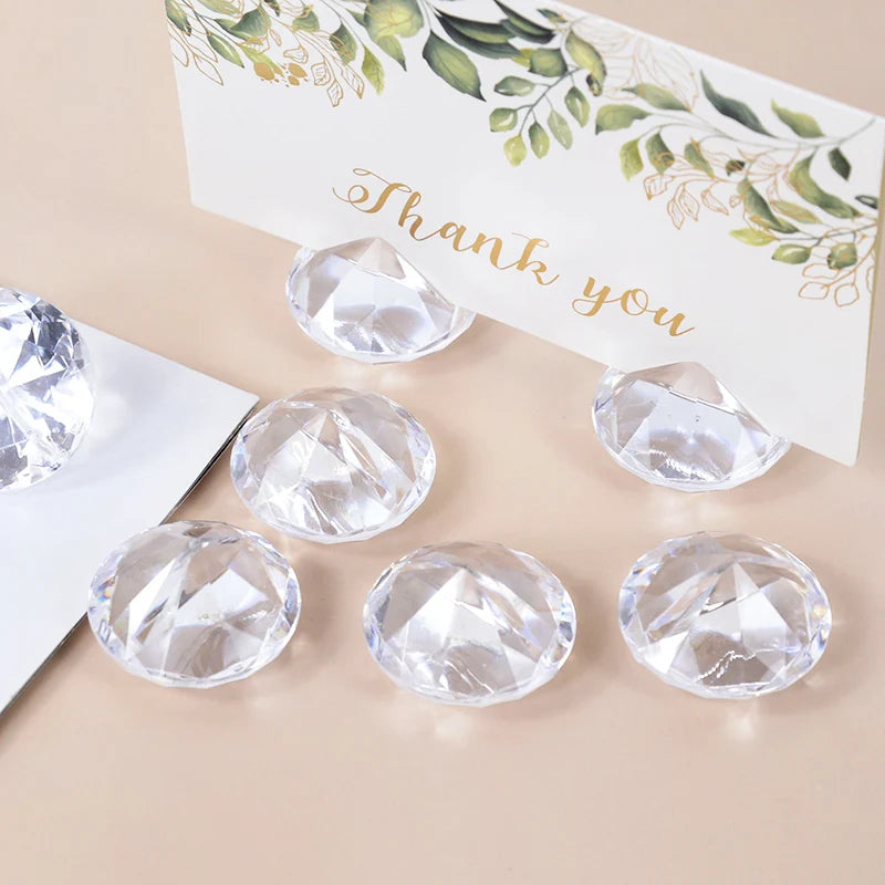 10pcs Diamond Acrylic Table Place Card Holder Crystal Number Name Card Stand Photo Clip for Wedding Anniversary Party Decoration