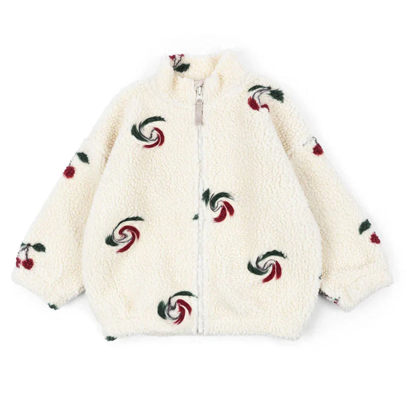 KS Winter Baby Girls Boys Lambswool Cherry Jackets Kids Clothes Sequin Cartoon Panda Outerwear for Boys Children's Coats 1-9Yrs