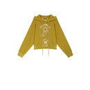 ELFSACK 2025 Autumn New Arrivals Retro Casual Large Area Print Long Drawstring Hooded Hoodie For Woman