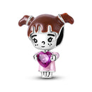 Silver Plated Boy Girl Couple Lovers Beads Charms Zirconium Dangle Fit Original Pandora Bracelet Necklace Jewelry Women