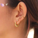 925 Sterling Silver Needle Metal Round Twist Hoop Earrings For Women Europe and America Personality Punk Rock Earrings Jewelry