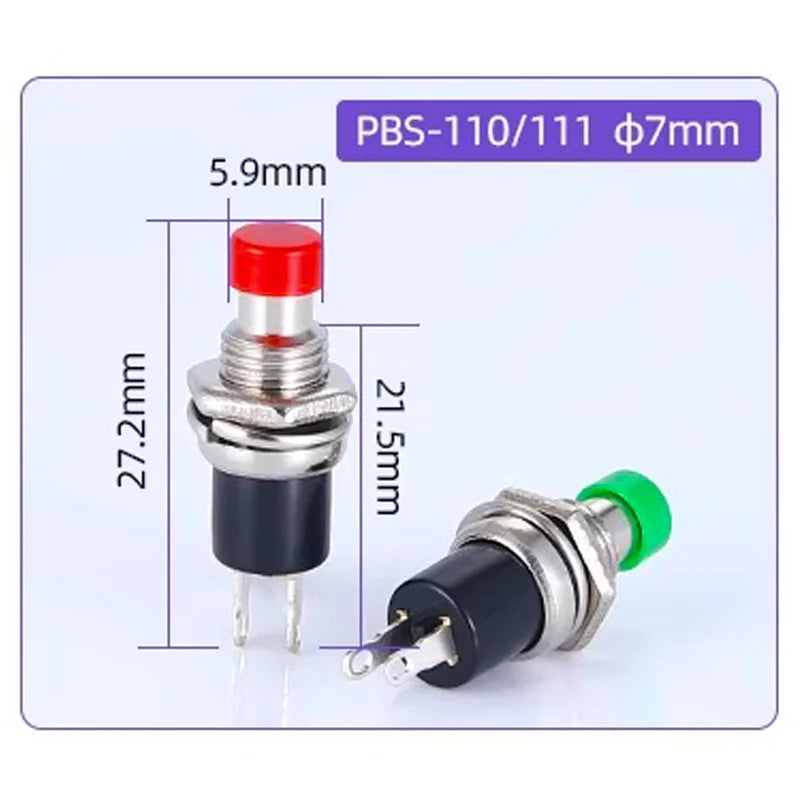 1/6 PCS,7MM,Mini Round Momentary Push Button Switch Press The Self-Reset,Normally Open 1NO,Normally Closed 1NC,Micro Switchs