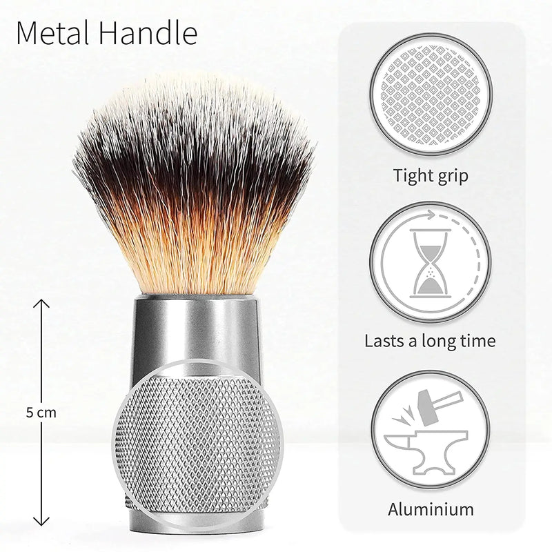 Shaving Brush Imitation Badger Hair Shaving Brush Vegan Synthetic Shaving Brush Travel Shaving Brush Waste Free Shaving Brush