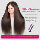 New Female Mannequin Training Doll Head With 70% Real Hair For Hairsyles Hairdressing Cosmetology Dolls Head With Stand Tripod