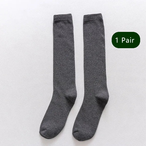 Men Long Socks Knee High Cotton Solid Business Soft Elastic Party Dress Formal Gentleman Stocking Four Seasons Sokken Brand