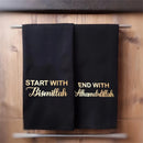 Start With Bismillah End With Alhamdulillah black towel Muslim Islamic Ramadan Kareem Eid Mubarak suhoor Iftar home decoration