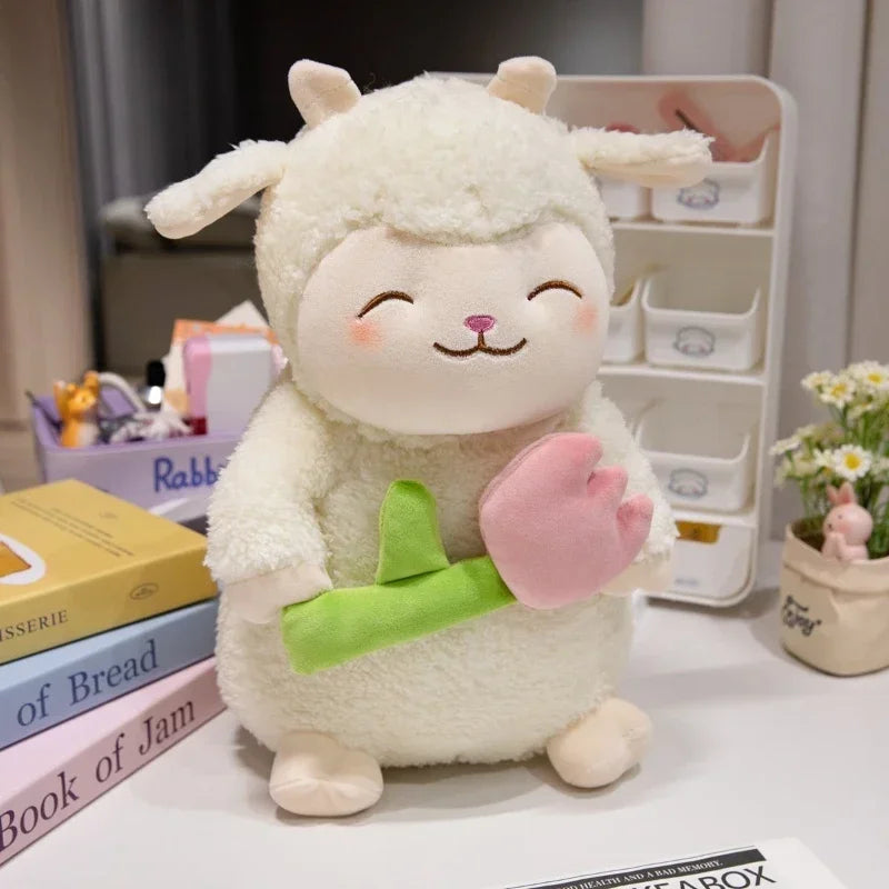 Lamb Stuffed Animal Soft Cute Lamb Plush Doll Sheep Play Toys White Birthday Christmas Holiday Easter Thanksgiving Gift For Kids