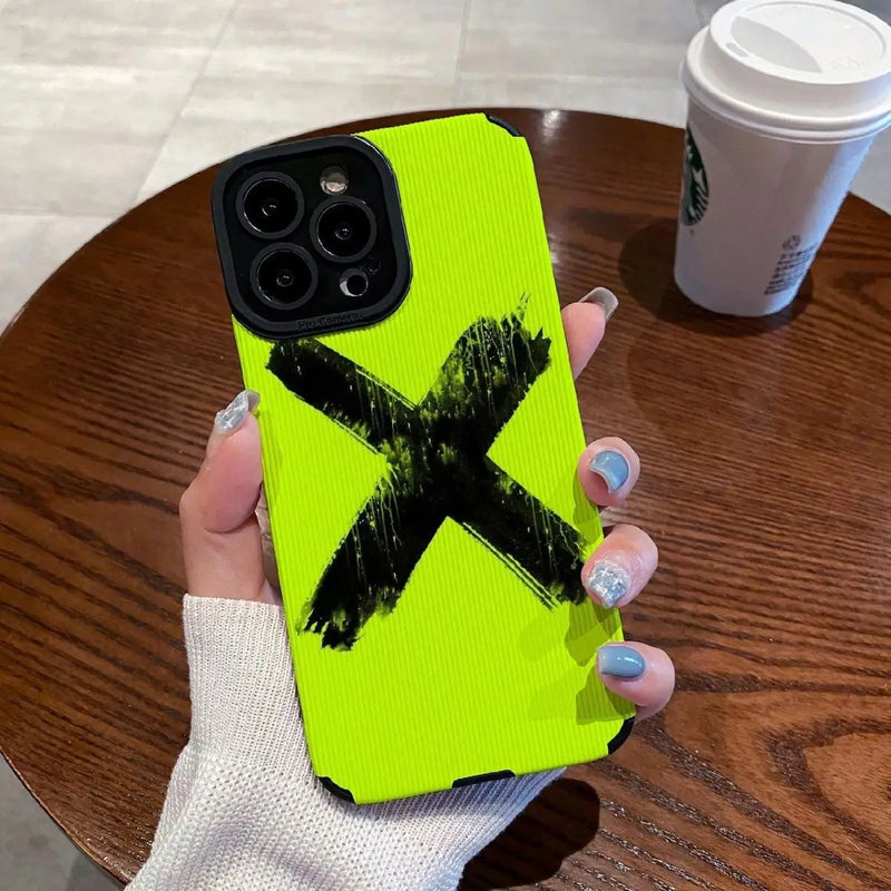 Green Black Letter Phone Case For iPhone 14 13 15 Pro Max 11 12 Pro 7 8 Plus XS Max XR Shockproof Creative Style Case Back Cover