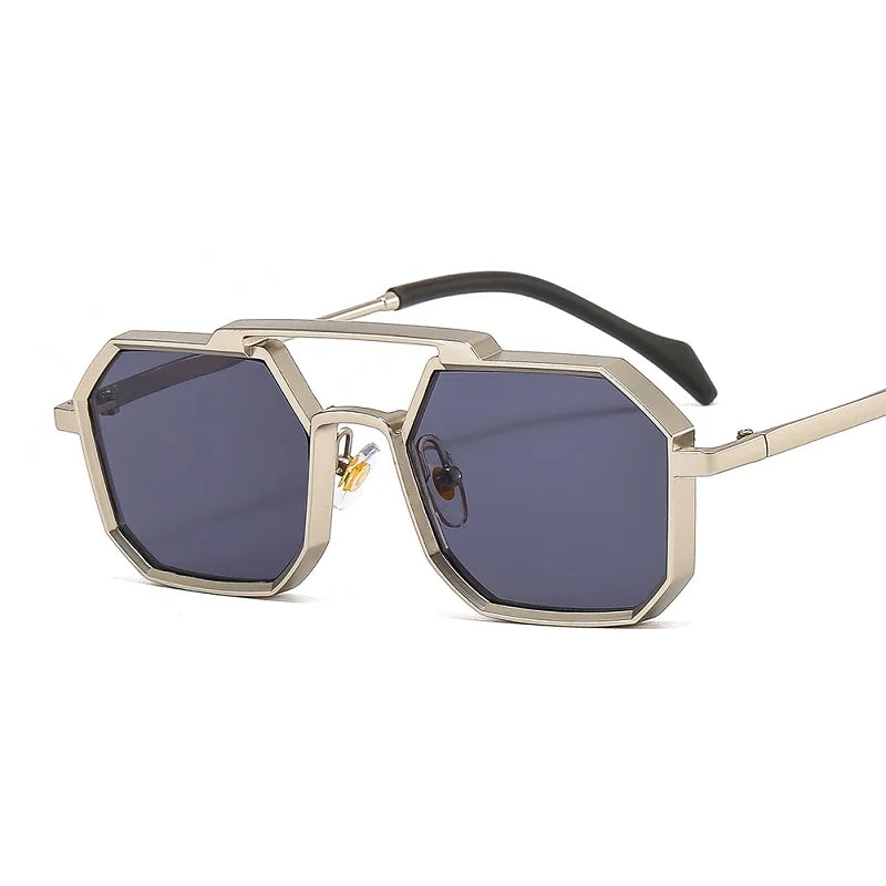 2022 New Fashion Square Hexagon Sunglasses Women Men PC Lens Alloy Metal Frame Luxury Brand Designer Quality Sun Glasses UV400