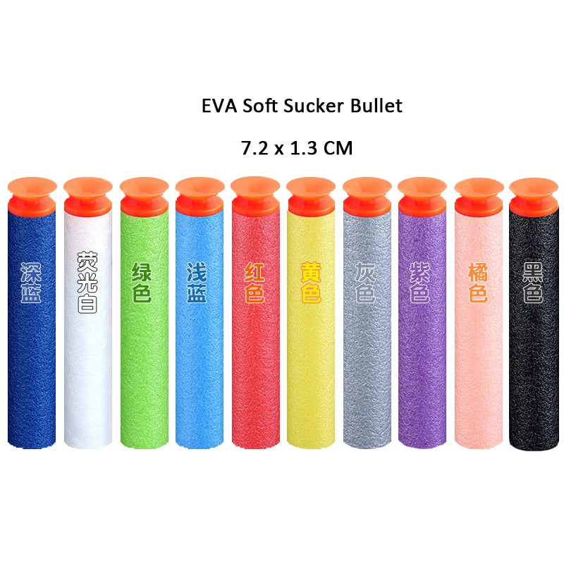 100pcs EVA Soft Bullet Boy Toy Gun Foam Universal Sucker Bullets Outdoor Kids Nerf Gun Accessories