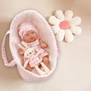 Baby Doll 14Inch/35CM Clothes Cute Rabbit with Sleeping basket Bebe Reborn Doll kids Soothing Newborn Doll For Girls favor Gift