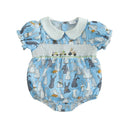 Toddler Girls Floral Print Ruffle Sleeve Rompers Easter Outfit Bunny Ear Headband Set Summer Jumpsuits Playsuits