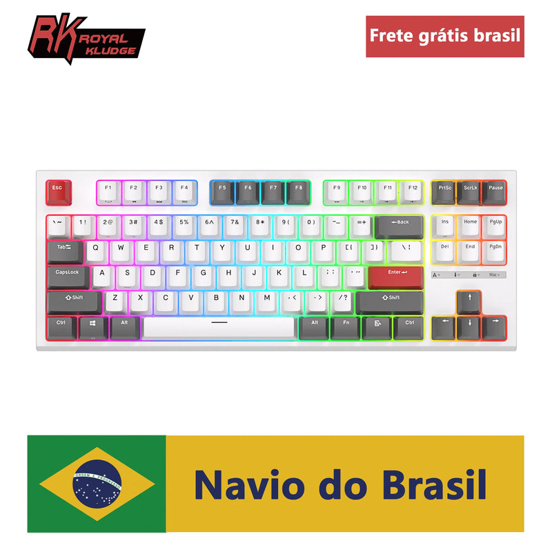 R87 wired mechanical keyboard 87 multi-key RGB backlit ABS keys with game keyboard English layout Suitable for PC