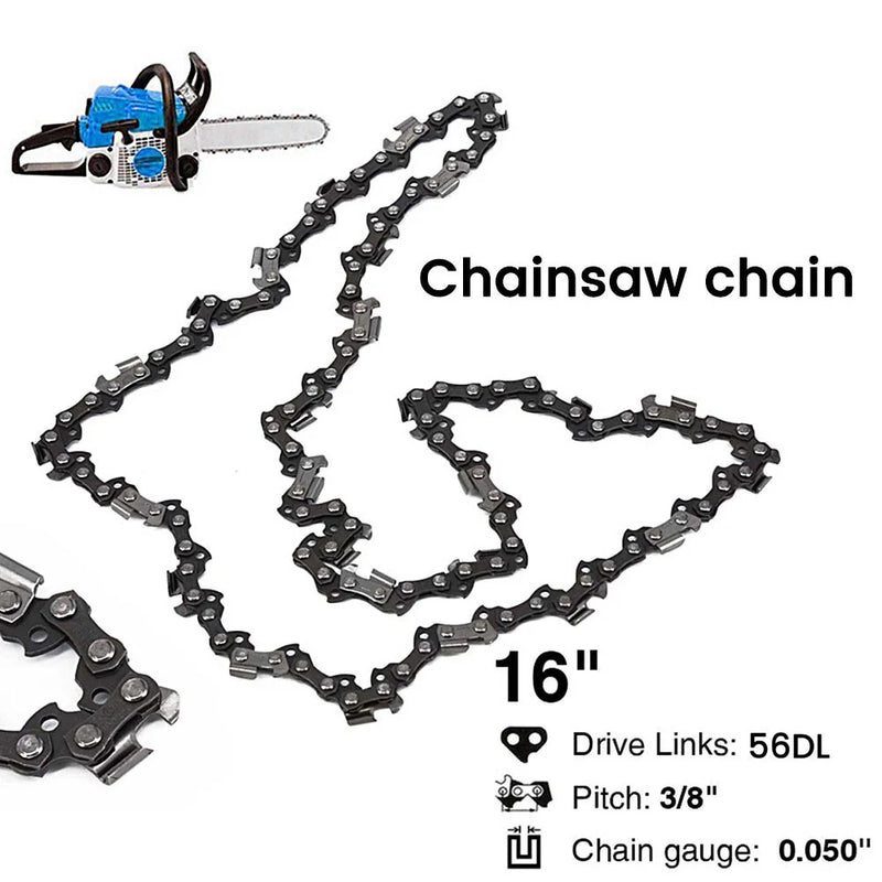 16In Chainsaw Chain 57 Drive Links Chainsaw Chain 3/8" LP Mini Guide Saw Chain Replacement Portable 0.050" Gauge Chainsaw Chain