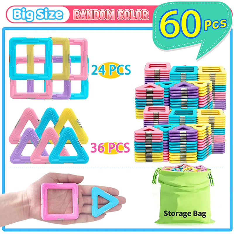 Magnetic Building Block Set, STEM Toy, Magnetic Tiles, Education Magnet Toy, Building Block Gift, Christmas Gift Easter Gift