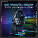 Wireless Gaming Headset: 2.4G/Wired/Bluetooth 3 Modes, Bendable HD Mic, Soft Ear Pads, Immersive Sound for PC/PS4/PS5 – Black