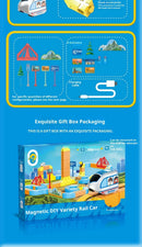 New Children'S Educational Electric Magnetic High-Speed Train Magic Track Cube Diy Magnetic Assembly Toy For Boys And Girls