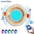 LED Smart Music Lamp Intelligent Background Music Light Ceiling Speakers With Adjused Lights Smart Bluetooth Downlight Speaker